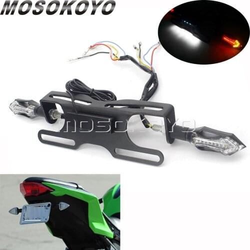 Tail Number Plate Holder Fender Eliminator Bracket w/ License Plate Signals Running Lights for SUZUKI HONDA YAMAHA MT 07 09