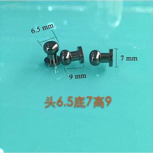 6.5 mm Head, 9mm Height mini Button Gunmetal Purse Studs Leather Screwback Rivet for DIY Craft 100sets/lot