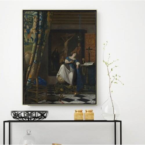 Citon Johannes Vermeer《The Allegory of the Faith》Canvas Oil Painting Artwork Picture Poster Painting Wall Decor Home Decoration