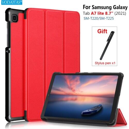 Flip Stand Leather Funda Capa For Samsung Galaxy Tab A7 Lite 8.7 inch SM-T220 SM-T225 Coque Cover T220 T225 Magnetic Case