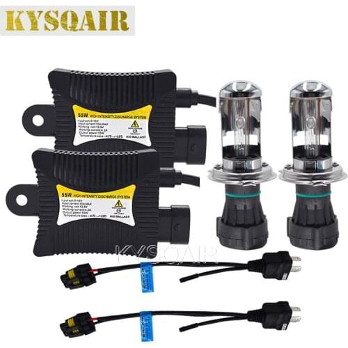 KYSQAIR 55W HID Xenon Ballast Kit H4 Car Headlight H4-3 6000K 8000K 4300K 5000K H4-3 Bixenon HID Lamps 55W Digital Reactor