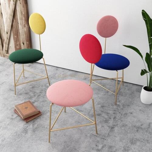 Nordic minimalist metal dining chair creative backrest chair makeup stool modern makeup chair computer chair personality restaur