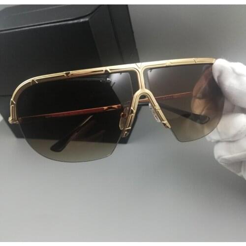 TOP Fashion High Quality Rectangle Frame Womens Sunglasses Vintage Rimless Men Eyeglasses With Original Box UV400 Protection