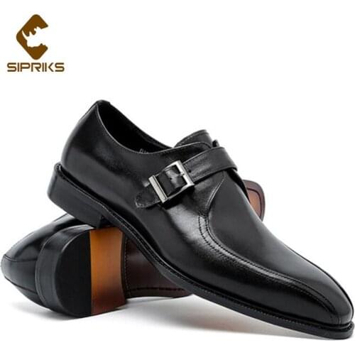 Sipriks Leather Shoes Mens Business Red Brown Decent Rubber Shoes British Style Boss Gents Suits Social Shoes Dress Wedding X79
