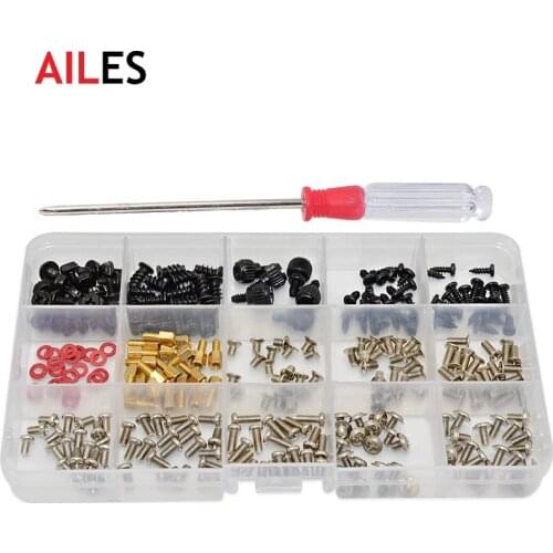 Laptop Desktop Screw Sets 600pcs 286pcs DIY Digital Electrical Products Mini Screws Set Computer Disk Fan GPU Black Bolts Set