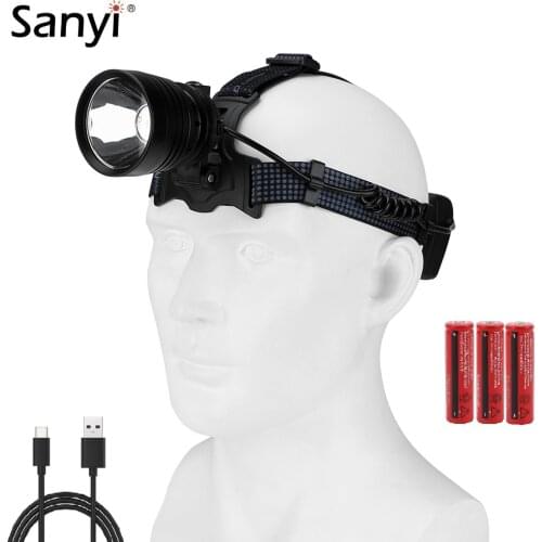 3 Modes P50 LED Headlamp Headlight Dual USB Interface Rechargeable 18650 Head Torch Power Bank Head Lamp With Power Displayer