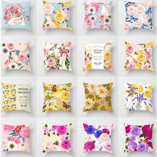 New Butterfly Flower Series Polyester Pillow Cover Sofa Cushion Home Decorative Pillows Cover