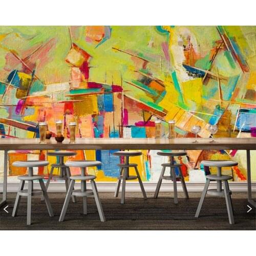 Papel de parede Abstract art oil painting 3d wallpaper,living room sofa tv wall bedroom wall papers home decor bar mural