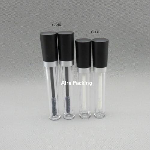 50pcs/lot 6MLPlastic Empty Cosmetic Lip Gloss Tube 7.5ML DIY High Quality Mascara Refillable Bottle Top Grade Cosmetic Container