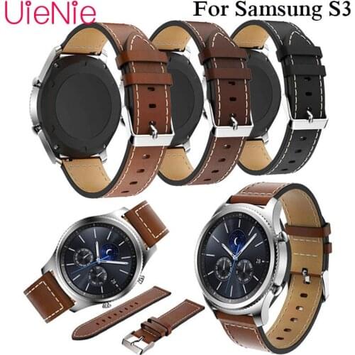 Luxury genuine Leather wristband for Samsung Gear S3 bracelet 22mm for huami amazfit stratos 2 2S bracelet 46mm watch band Strap