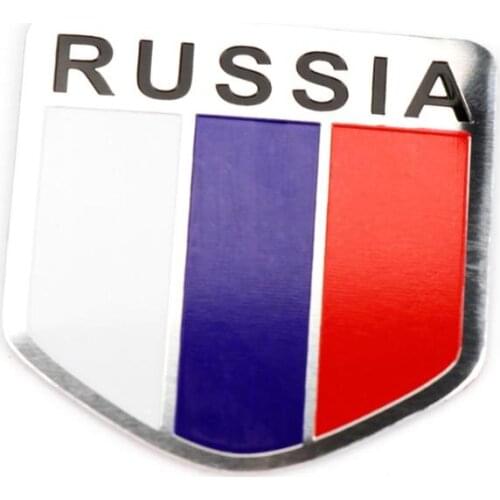 TAIHONGYU Fashion Car Styling 3D Shield Aluminum Alloy Russia Flag Car Sticker Badge Emblems Decal Universal