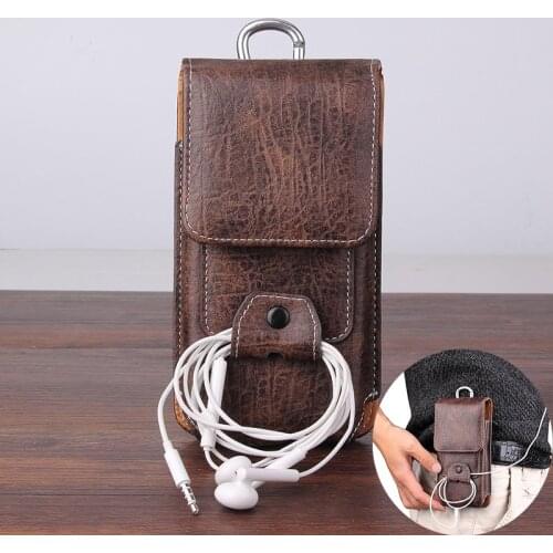 Universal Mobliel Phone Belt Clip Holster Case Luxury Leather Waist Cover Bag For iPhone X XR XS Max 6 6s 7 8 Plus Huawei Xiaomi