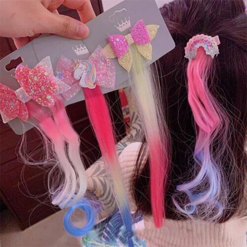 Fashion Childrens Girl Crown Hair Accessories Elsa Princess Wig Hairpin Girls Cartoon Hair Clip Headdress Photo Props