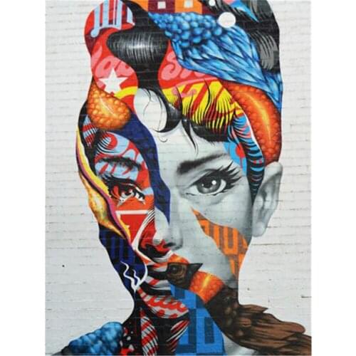 Woman Portrait Printed Water-Soluble Canvas 11CT Cross-Stitch Kit Embroidery DMC Threads Craft Sewing Hobby Handicraft Decor