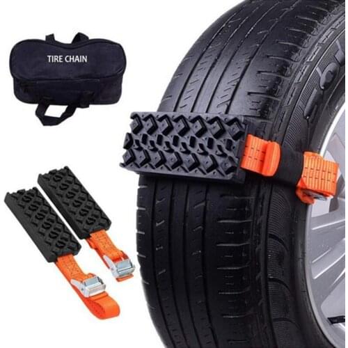 1/2/4PCS Durable PU Anti-Skid Car Tire Traction Blocks With Bag Emergency Snow Tire Mud Sand Chain Straps For Snow Mud Ice