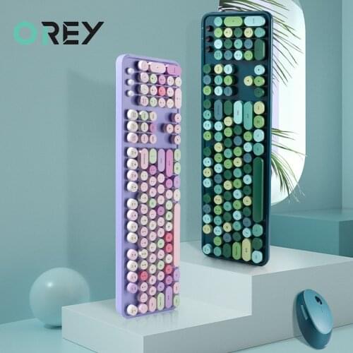 2.4G Wireless Silent Gaming Keyboard And Mouse Round keycap Keyboard Gaming Mouse For Macbook PC Gamer Computer Laptop Keyboard