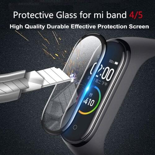 3D Protective Glass for Xiaomi Mi band 5 4 Glass Film for Mi band 5 Smart Watchband Soft Glass Screen Protector For Mi band 4