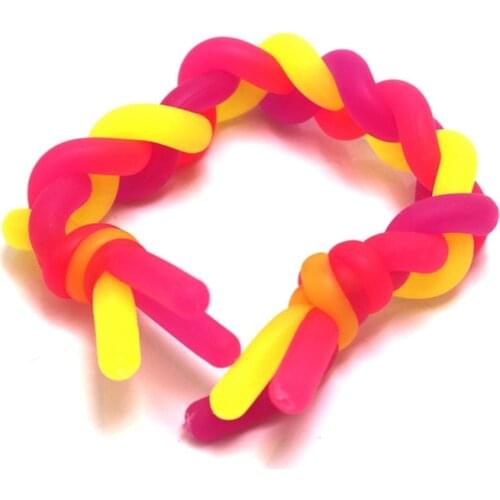 6 Pieces/Set Safety TPR Stretchy String Sensory for Kids Adult Decompression Drawstring DIY Weaving Stress Relief Toys