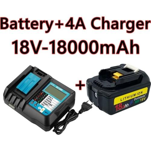 2021 new bl1860 rechargeable battery 18 V 18000mah Makita Li ion 18 V battery bl1840 bl1850 bl1830 bl1860b LXT 400 + charger
