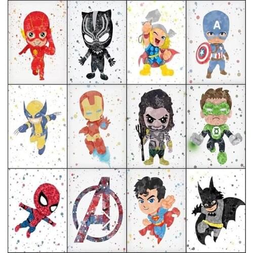 5d Diy Diamond Painting Disney Marvel Cartoon Superheroes Spiderman Iron Man Diamond Mosaic Embroidery Cross Stitch Home Decor