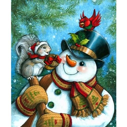 OSH Diamond Mosaic Snowman DIY Diamond Painting Cartoon Christmas Gifts Square Drill Christmas Picture Of Rhinestone