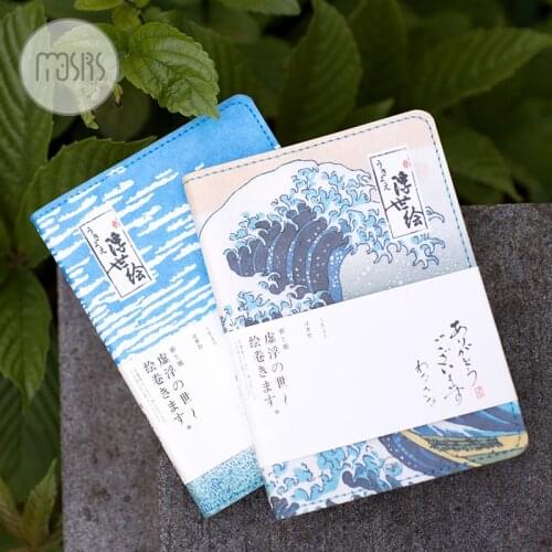 New Kanagawa Fuji Mountain Series Notebook PU Leather Diary Weekly Planner Schedule Book Gift Stationary