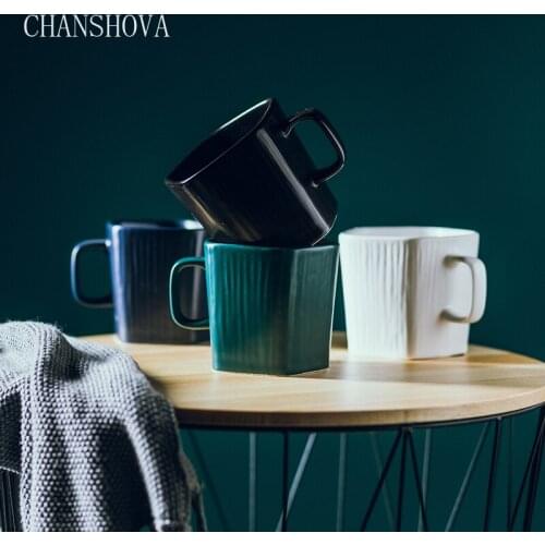 CHANSHOVA 400ml Chinese Style Creative Color Glaze Irregular Shape Ceramic Teacup Coffee Mug Home Porcelain Breakfast Cup H243