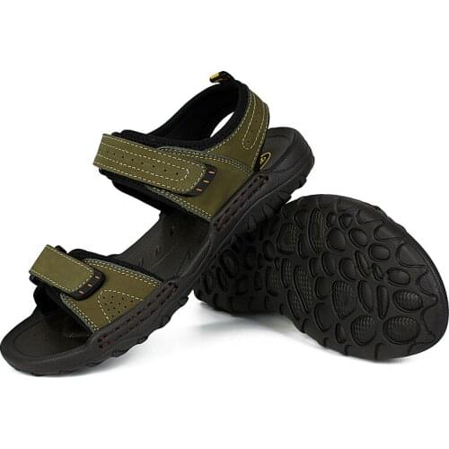 Cuir sandalle sandal piel 2020 ete de outdoor sandel da rubber sandals uomo slide couro playa work sandalia leather erkek men