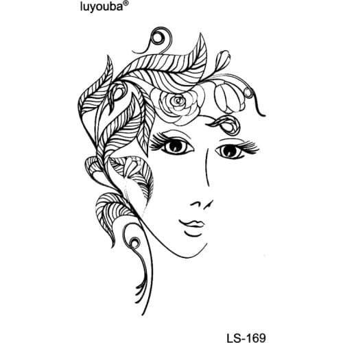 Flower Beauty Waterproof Temporary Tattoos Men Fake Tattoo Vine Tatoo Sleeve Tatuajes Temporales A Prueba De Agua Face Jewels