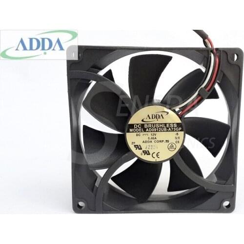 FOR ADDA AD0912UB-A73GP 90mm 92mm DC 12V 0.46A radiator server inverter industrial Square cooling Fan 92x92x25mm