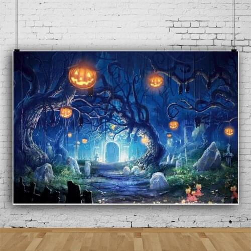 Happy Halloween Backdrops for Photography Pumpkin Lantern Ghost Castle Bat Photo Backdrops Photo Booth Decor Backgrounds Props