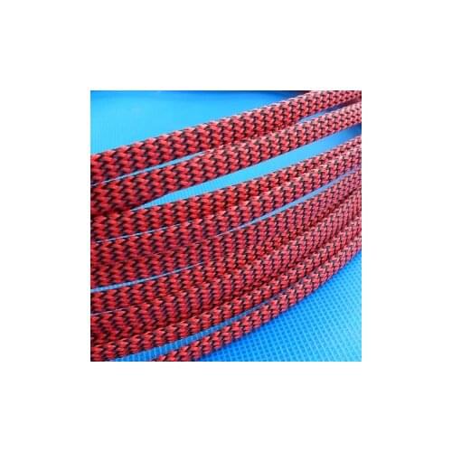 15meter 6mm Cable Sleeves red black PET 3 Wire dense Snakeskin wire mesh nylon shock signal cable sets