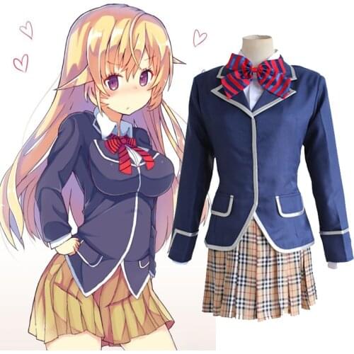 Anime Shokugeki no Soma Nakiri erina Cosplay Costume School Uniform (Blazer + Skirt + Tie)