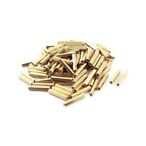 M3 Brass Female Thread Dual Ends Hex Head PCB Standoff Spacer 25mm 100Pcs