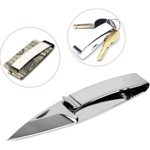 Multifunctional Folding Stainless Steel Silver Mini Folding Knife Tool Outdoor Camp Survival EDC Tool Bag Portable Hiking Pocket