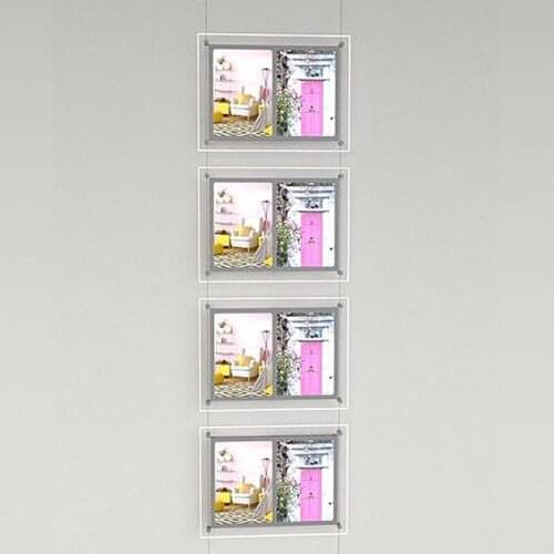 Multi Panel Suspended Illuminated Led Light Box Display for Real Estate Display,Single Side (4A3+4A4)