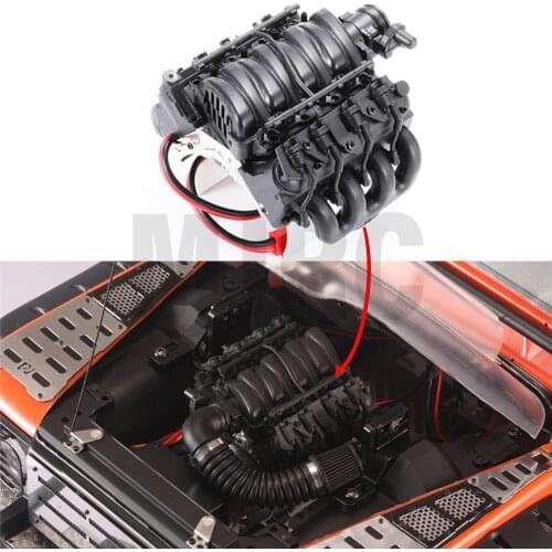 Simulation LS3 V8 6.2L Engine Motor with Coolerfor 1/10 TRX4 Defender Blazer RC4WD D90/D110/D130 RC Car Parts Accessories