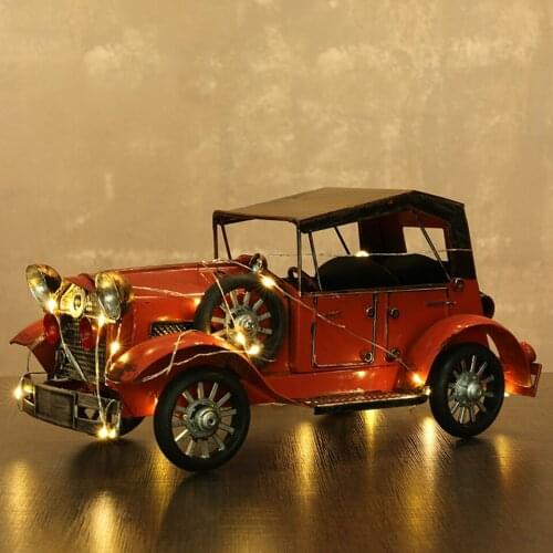 Desktop Classic Car Small Ornaments Retro Creative Living Room Wine Cabinet Desk Light Luxury Home Decoration Collectibles