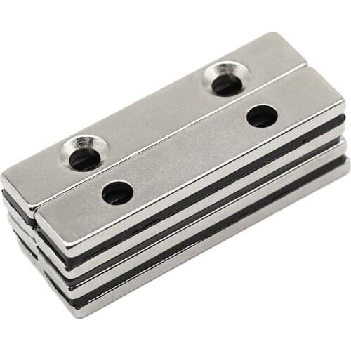 2/5/10/20 Pcs 50x10x5-5 Block NdFeB Neodymium Magnet N35 Super Powerful imanes Permanent Magnetic 50 x 10 x3 Hole 5