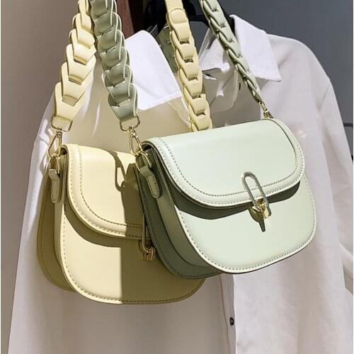 Solid color Saddle bag Flip Armpit Bag 2021 New High-quality PU Leather Womens Designer Handbag Travel Shoulder Messenger Bag