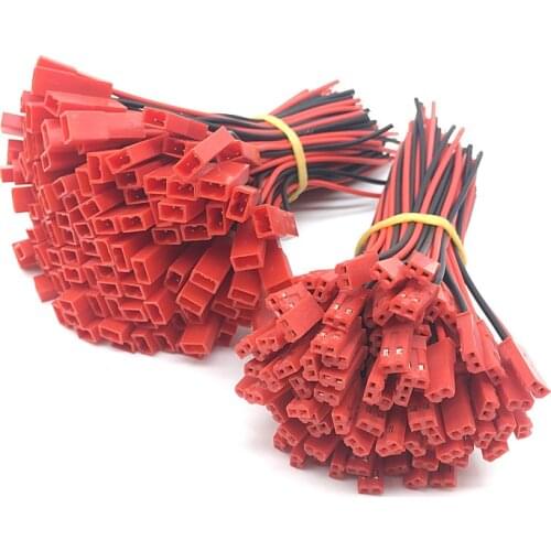 Wholesale 100 500pairs/lot 2*100mm 150mm 2Pin JST Connector Plug Cable 2*10cm 15cm Male+Female for RC Battery