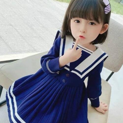 Autumn Girls Cute Style Lapel Dress Full Princess Party Birthday Dress Elegant Childrens Dress Vestido Kids Flower Girl Dresses