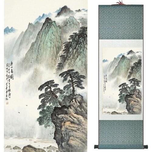 Landscape painting Home Office Decoration Chinese scroll painting Mountains and river painting 19050903