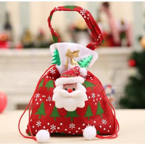 Gift Bag Christmas Candy Bag High-quality Fabric Safety Straps For Packaging Handicraft Jewelry Candy Snacks High-quality Fabric