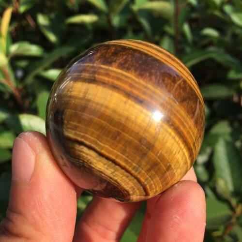 Natural Yellow Tiger Eye Sphere Crystal Balls For Decoration 40MM