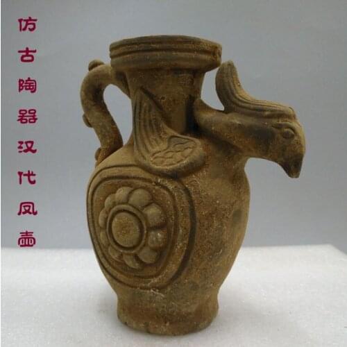 Rare HaDyansty(25-225)Clay Pot with Phoenix Head