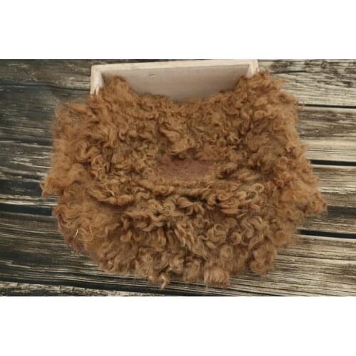 Newborn Wool Blanket Basket Stuffer Fluffy Felted Curly Blanket Layer BackdropBaby Flokati Posing Fabric Layer