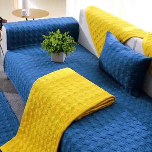 Nordic multicolor Geometric Embossed Sofa Cover Cotton Non-Slip Sofa Chair Covers Mats Living/Drawing Room Decorative L-Shaped