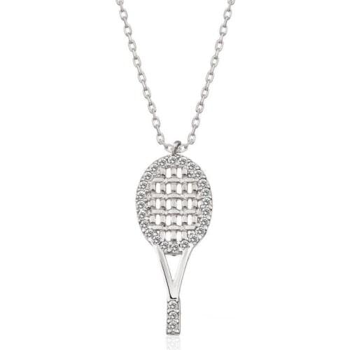Tevuli 925 Sterling Silver Tennis Racket Lady Necklace
