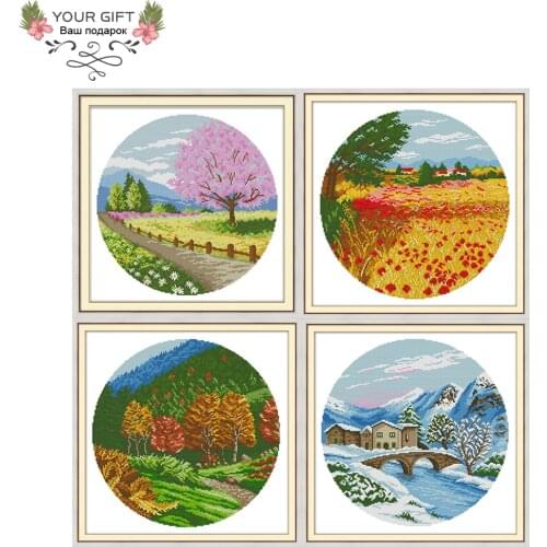 Your Gift F977 F978 F979 F980 Home Decor Four Seasons Spring Summer Autumn Winter Cross Stitch Kits